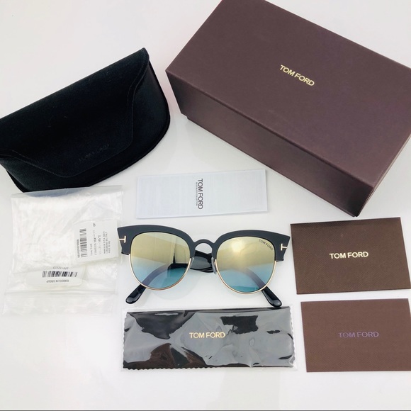 New TOM FORD Alexandra Black Cat Eye Sunglasses - Picture 2 of 16